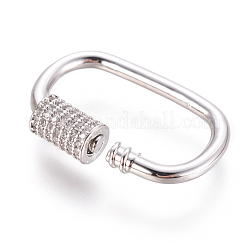 Латунь микропаве кубический цирконий винт карабин подвески с замком&nbsp;ZIRC-F105-03P