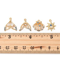8 шт. 4 стиля латунные подвески с микропаве и кубическим цирконием&nbsp;KK-FS0001-96