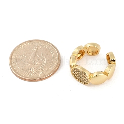 Открытые манжеты из латуни с микропаве и прозрачным цирконием для женщин&nbsp;RJEW-M026-01G-01