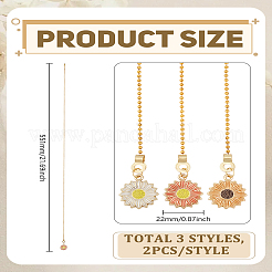 6 шт. 3 стиля подвески из сплава подсолнечника для потолочного вентилятора удлинители тяговой цепи&nbsp;HJEW-LP00068