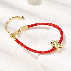 Рождественские браслеты из нейлонового шнура&nbsp;LS-BJEW-L715-02G-01