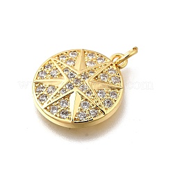 Латунные микропаве прозрачные подвески с фианитом&nbsp;KK-F899-11G