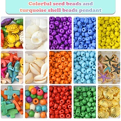 Наборы для изготовления браслетов из стеклянных семян&nbsp;DIY-FS0007-11A