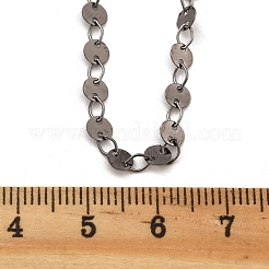 Ожерелья из латунного кабеля и плоских цепочек с пайетками для женщин&nbsp;NJEW-D302-44B