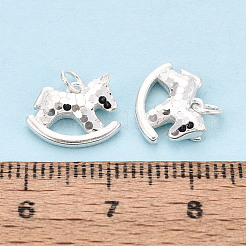 Текстурированные подвески в виде качающейся лошадки из стерлингового серебра [925] пробы&nbsp;STER-T009-09S