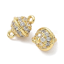 Подвески-колокольчики с микропаве из латуни и прозрачным кубическим цирконием&nbsp;KK-Z120-32G