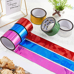 50 м лазерные блестящие бопп-пластмассовые декоративные клейкие ленты для альбома для вырезок&nbsp;AJEW-WH20002-57B-03