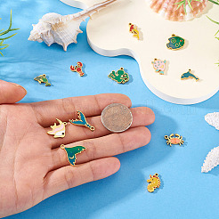 12 шт. 12 стиля эмалевых подвесок из нержавеющей стали 304&nbsp;STAS-TA0001-43