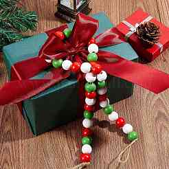 300шт 3 цвета окрашенные бусины из натурального дерева&nbsp;WOOD-SZ0001-05