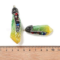 Гальванические большие подвески из необработанного натурального кварца с кристаллами&nbsp;G-B077-04A-03