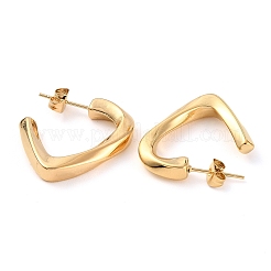 Серьги-гвоздики из нержавеющей стали 304 с ионным покрытием (IP) в форме треугольника&nbsp;LS-EJEW-A104-03G