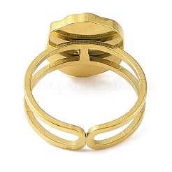 Кольца-манжеты из нержавеющей стали 304 с эмалью для женщин&nbsp;RJEW-F166-41G-01