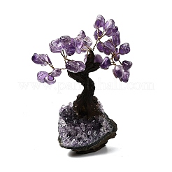 Скульптура дерева из натуральной аметистовой крошки&nbsp;DJEW-K026-01A