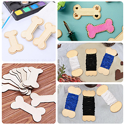 60 шт. 3-х видов деревянных досок для намотки ниток&nbsp;DIY-SC0031-10A