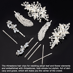 14 шт. 4 стиля свадебных шпилек для волос из сплава со стразами&nbsp;DIY-GA0003-90