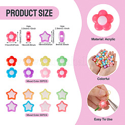 100 шт. 2 стиля двухцветные непрозрачные акриловые бусины&nbsp;SACR-TA0001-59