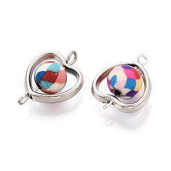 Подвески-соединители из полимерной глины в форме сердца и рамки CCB&nbsp;CLAY-T022-22M-A