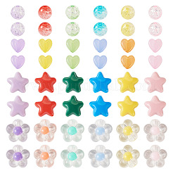 60шт 6 цвета прозрачные акриловые бусины&nbsp;TACR-TA0001-53