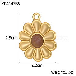Подвески из нержавеющей стали 304 и натуральных драгоценных камней.&nbsp;STAS-OY012-27G