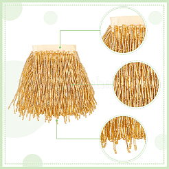 1 ярд полиэстерового кружева с кисточкой из стеклянных бусин&nbsp;DIY-WR0003-84A