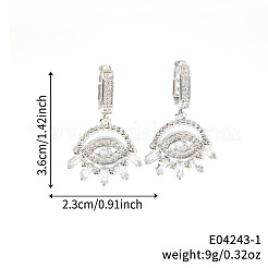 Модные серьги-кольца из латуни с прозрачным кубическим цирконием&nbsp;SD8754-1