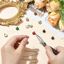 10 шт. 10 стиля смешанных полукруглых подвесок из драгоценных камней&nbsp;G-CJ0001-81