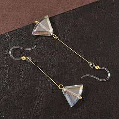 Серьги-подвески в виде веера из нержавеющей стали 304 с гальваническим покрытием&nbsp;EJEW-Z129-11G-02