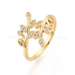 Манжеты из латуни с микро паве кубический цирконий для женщин&nbsp;KK-T071-58G