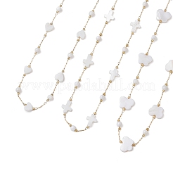 Женские ожерелья из нержавеющей стали 304 и натуральной белой ракушки с бабочкой и сердечком&nbsp;NJEW-JN05808