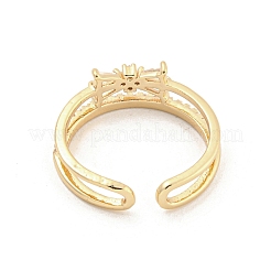 Латунные микро проложить манжеты кольца кубического циркония&nbsp;RJEW-I103-044G