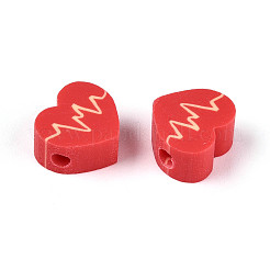 Бусины из полимерной глины ручной работы ко Дню Святого Валентина&nbsp;CLAY-T023-15