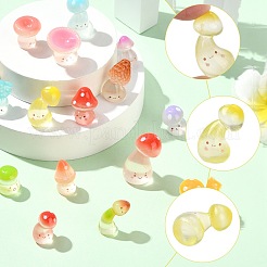 60 шт. 15 стиля светящихся смоляных грибовидных украшений&nbsp;DJEW-CJ0001-19