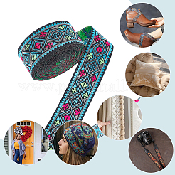 Лента из полиэстера с ромбами в этническом стиле&nbsp;OCOR-WH0047-50A