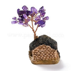 Смола и натуральный аметист модельный орнамент&nbsp;DJEW-Z001-01F