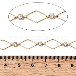 Цепи ручной работы из латуни с прозрачными кубическими циркониями в форме ромба&nbsp;CHC-G027-01G