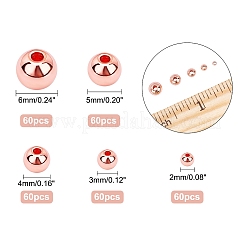 300 шт. латунные бусины 5-х размеров&nbsp;KK-PH0001-73RG-WH