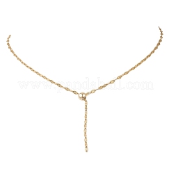 Регулируемая цепочка-лариата из нержавеющей стали 304 толщиной 2 мм с текстурированной поверхностью.&nbsp;NJEW-JN05858