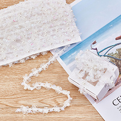 10 ярд кружевной отделки из полиэстера&nbsp;SRIB-WH0011-102