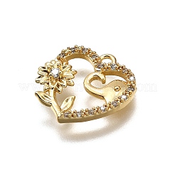 Латунные микропаве прозрачные подвески с фианитом&nbsp;LS-KK-G530-01C-G