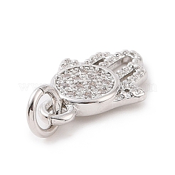 Подвески на ладони из латуни с микропаве из кубического циркония&nbsp;KK-C012-22P