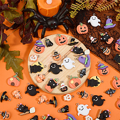 64 шт. 16 стиля подвески из непрозрачной смолы на тему Хэллоуина&nbsp;RESI-HY0001-30
