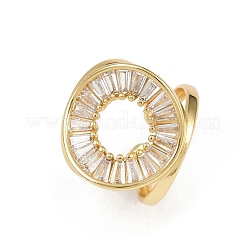 Манжеты из латуни с микро паве кубический цирконий для женщин&nbsp;RJEW-F186-06G