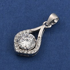 Подвески из тонкого серебра с прозрачными кубическими цирконами&nbsp;STER-F062-02P