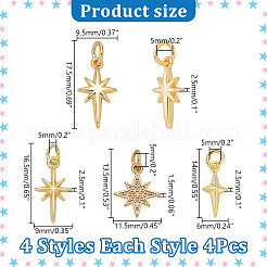 16шт 4 стиля латунные подвески&nbsp;KK-AR0004-64