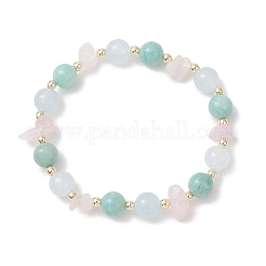 Браслеты из натуральных бусин розового кварца&nbsp;BJEW-JB13189