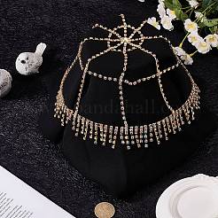 Сетчатые повязки на голову из сплава со стразами&nbsp;OHAR-WH20007-05G-01