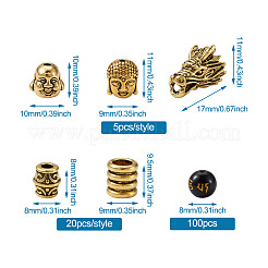 Бусины из сплава в тибетском стиле и буддийские стеклянные бусины&nbsp;TIBEB-TA0001-90AG-01