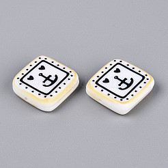 Печатные непрозрачные бусины из смолы&nbsp;RESI-N043-10B