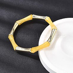 Эластичные браслеты из бусин из смолы с покрытием для женщин&nbsp;BJEW-P374-02G