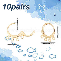 10 пара латунных сережек с рычагом&nbsp;KK-BC0013-27